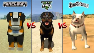 MINECRAFT NEW DOG VS GTA 5 DOG VS GTA SAN ANDREAS DOG - WHO IS BEST?