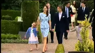 Mary, Frederik and children at the Princess Athena Christening VIDEO