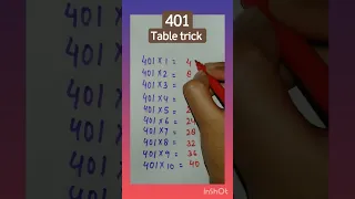 Table trick of 401 #short#shorts#math#youtube #ytshort #trending