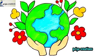 save earth drawing | save earth project | earth day drawing | Save Earth Save Environment Poster