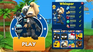 Sonic Dash - WHISPER New Character Unlocked & Fully Upgraded vs All Bosses DR.EGGMAN & ZAZZ