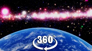 VR 360  space deep relaxation traveling through the galaxy past vast nebulas. For virtual reality