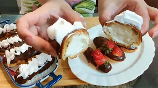 Homemade Chocolate Eclairs Recipe [Choux Pastry Recipe]