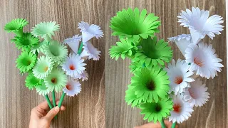 Easy and Beautiful Paper Flowers Making | DIY Home Decor with Paper Crafts