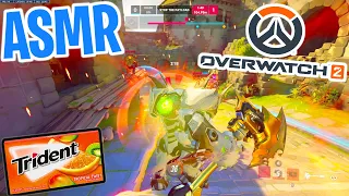 ASMR Gaming 😴 Overwatch 2 Reinhardt! Relaxing Gum Chewing 🎮🎧 Controller Sounds + Whispering💤