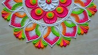 Rangoli for diwali l सिंपल सी रंगोली l happy diwali rangoli design l deepavali rangoli designs