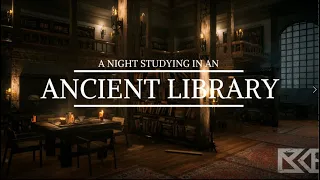 Ancient Library Noises | No Talking | Fire Crackling, Writing with Quill, Paper Sounds for Study.