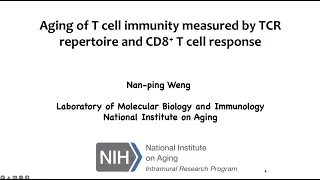 Aging of T cell immunity measured by TCR repertoire and CD8+ T cell response