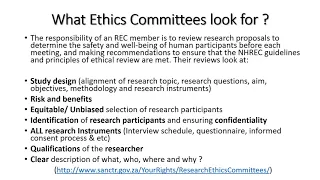 Applying for ethical clearance: a practical look at the ERAS system