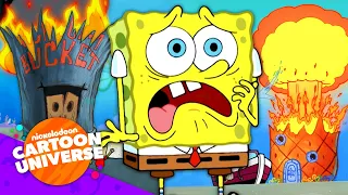 Bikini Bottom's BIGGEST Destructions! 💥 | SpongeBob | Nickelodeon Cartoon Universe