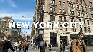 NYC Spring Walk in Upper West Side Manhattan | Columbus Circle, Broadway & Amsterdam Avenue 4K 60fps