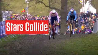 Mathieu Van Der Poel And Wout Van Aert CLASH In Cyclocross World Championships 2023 🇳🇱⚡🇧🇪