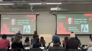 Fireside Chat  with @pnorvig moderated by @seeniahong @GoogleDevelopers DevFest AI in Mountain View