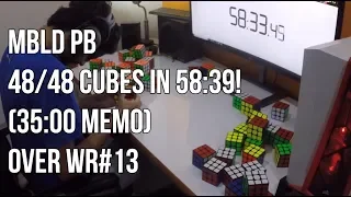 [Over WR] MBLD PB 48/48 in 58:39! (35:00)