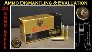 .22LR Deconstruction (RWS R 50 Match - 40gr  LRN -  No.2134187) Ammunition Dismantling & Evaluation