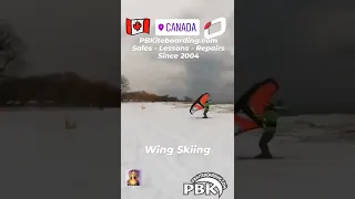 Wing Skiing Canada Kite Ski Wing Kite Surfing on Snow in Toronto, Ontario. Ozone WaspV2 4m Fun