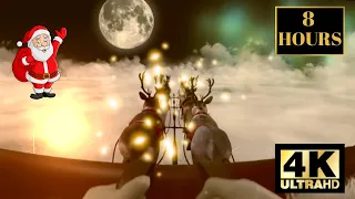 First Person Santa Claus Riding In A Sleigh  With Reindeers -  (Santa with a GoPro) Christmas music!