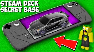 Secret BASE INSIDE STEAM DECK with RAREST CAR in Minecraft ! NEW HIDDEN HOUSE !