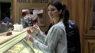 Kendall Jenner and Kris Jenner having an ice cream in Paris