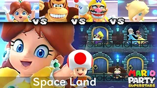 Mario Party Superstars Daisy vs Donkey Kong vs Wario vs Rosalina at Space Land