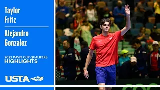 Taylor Fritz vs Alejandro Gonzalez Highlights | 2022 Davis Cup Qualifiers