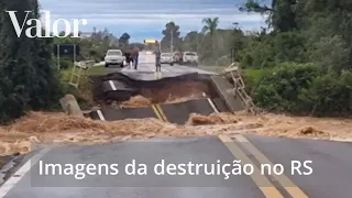 Imagens da destruição causada pelas fortes chuvas no Rio Grande do Sul