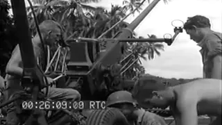 WW2 Troops Land, Establish Beachhead; 155mm Shore Battery, Rendova; Planes Shot Down (full)