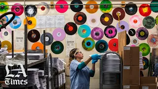 Inside vinyl pressing plant Rainbo Records during its last days of production