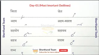 Day-01 || Most Important Outlines || Shorthand (stenography) हिन्दी ऋषि प्रणाली