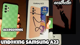 Samsung Galaxy A23 aesthetic unboxing ❤️  accessories & set up  #aesthetic #samsunggalaxy #unboxing