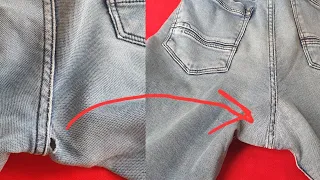 Learn by yourself how to invisibly fix a hole on jeans between the legs/Sewing techniques