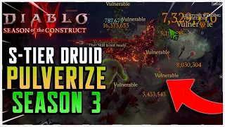 Diablo 4 Druid Overpower Pulverize Build Guide Season 3!