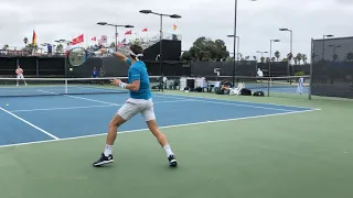 Casper Ruud w/ Andrey Rublev - Court Level Practice [San Diego 2021, 4k 60fps]