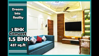 1BHK Converted into 1.5 BHK |#interiordesignideas |#housemakeover |#mandirdecorations |1BHK | Sion