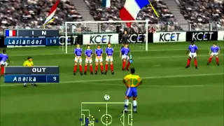 ISS Pro Evolution: PS1 Gameplay - France vs. Brazil