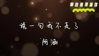 說一句我不走了-阿涵 【問自己還有什麼值得搶手 能夠讓你會感動 能夠讓你會回首】動態歌詞 單曲循環