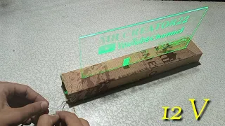 Diy Led lamp/Acrylic sign light Acrylic Design/ Howto make light name board/ homemade Acrylic design