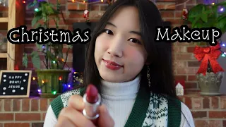 asmr Doing Your Christmas Makeup 𝒻𝒶𝓈𝓉  (Layered, No Talking) ❄️ 🤶🏿 🎅