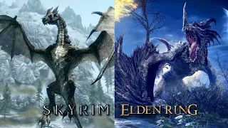 Fighting Dragons in Skyrim vs Elden Ring be like...