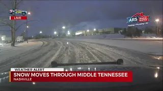 Road conditions across Middle Tennessee as snow moves out