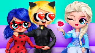 História de amor Cat Noir está apaixonado por Elsa! Ladybug está em coma! 32 DIYs para LOL