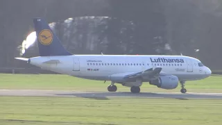 D-AILW Lufthansa Airbus A319 takeoff at Hamburg Airport.