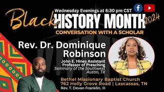 REPLAY: Conversation with a Scholar - Rev. Dr. Dominique Robinson