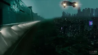 ASMR Blade Runner Sea Wall Future City Cyberpunk Sound Ambience 7 Hours 4K - Sleep Relax Focus