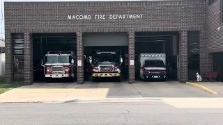 Macomb, IL Fire Department Responding to a fire alarm