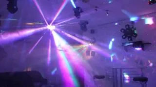 Home Disco Lights synchronized to Music 4, Scanners, Moving Heads, Lasers, DMX controlled