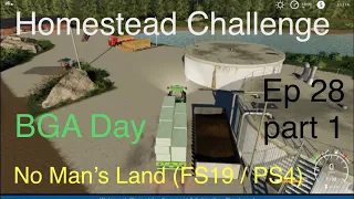 *No Man's Land LIVE / Homestead Challenge / Ep 28 part 1 / FS19 / PS4 / RustyMoney