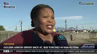 Golden Arrow driver shot at, but torched in Khayelitsha as taxi strike continues