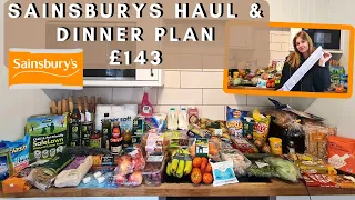 £143 FAMILY OF SIX SAINSBURYS FOOD HAUL| prices, meal ideas, dinner plan, food shopping grocery haul