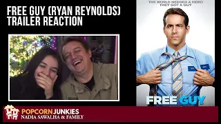 Free Guy (Official TRAILER - Ryan Reynolds) The Popcorn Junkies FAMILY REACTION
